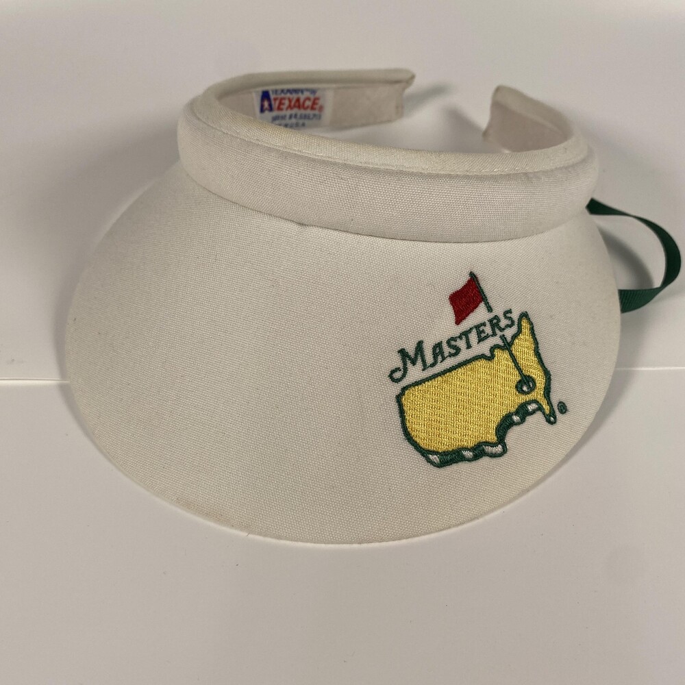 Vintage Masters Hat Visor Mens One Size White Green Golf Texann By Texace U.S.A.